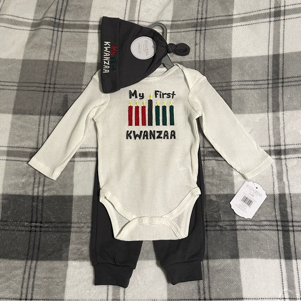 🎉Host Pick🎉 3-pc “My First Kwanzaa” Coordinating Set, Size 3-6m